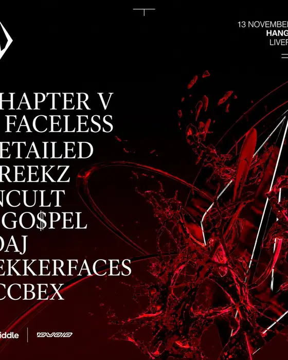 Affiche officielle de Dvoid Presents: Lekkerfaces & More (Hangar 34, Liverpool, Royaume-Uni, 13 novembre 2026)