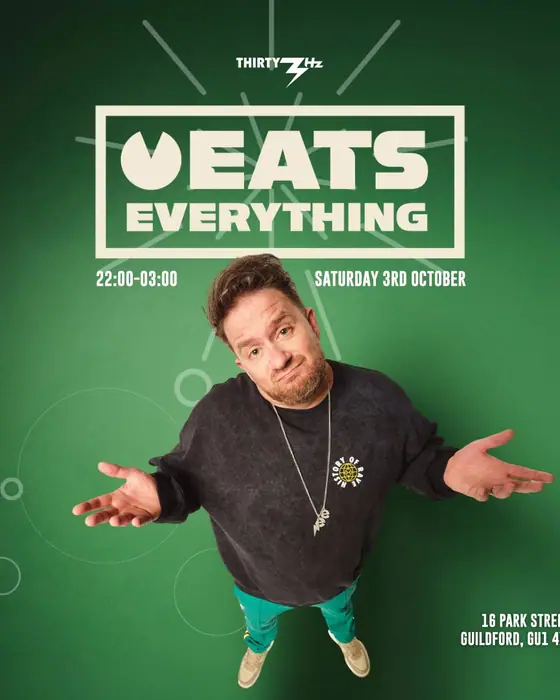 Affiche officielle de Eats Everything (Thirty3Hz, Guildford, Royaume-Uni, 3 octobre 2026)