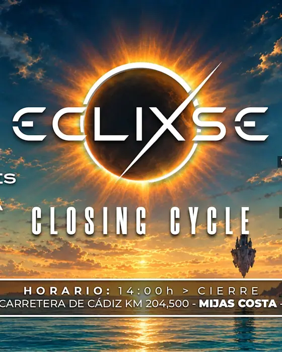 Affiche officielle de Eclixse Beach 26 Septiembre (El Charcón Beach, Málaga, Espagne, 26 septembre 2026)
