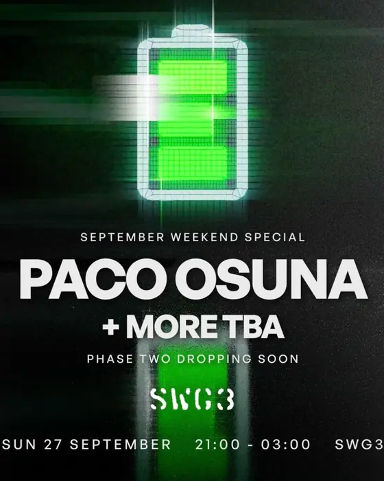Photo de Elevate: Paco Osuna (SWG3, Glasgow, Royaume-Uni, 27 septembre 2026)