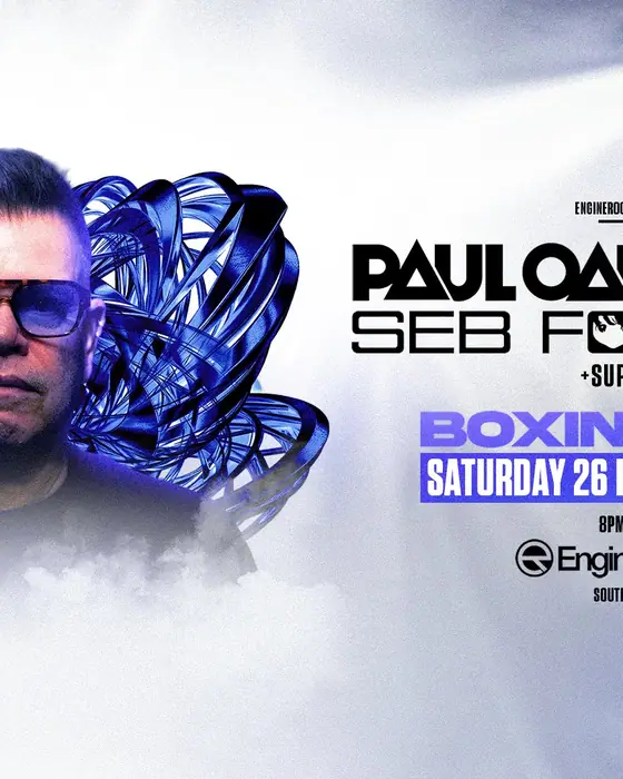 Affiche officielle de EngineRooms Presents: Paul Oakenfold & Seb Fontaine BOXING DAY (EngineRooms, Southampton, Royaume-Uni, 26 décembre 2026)