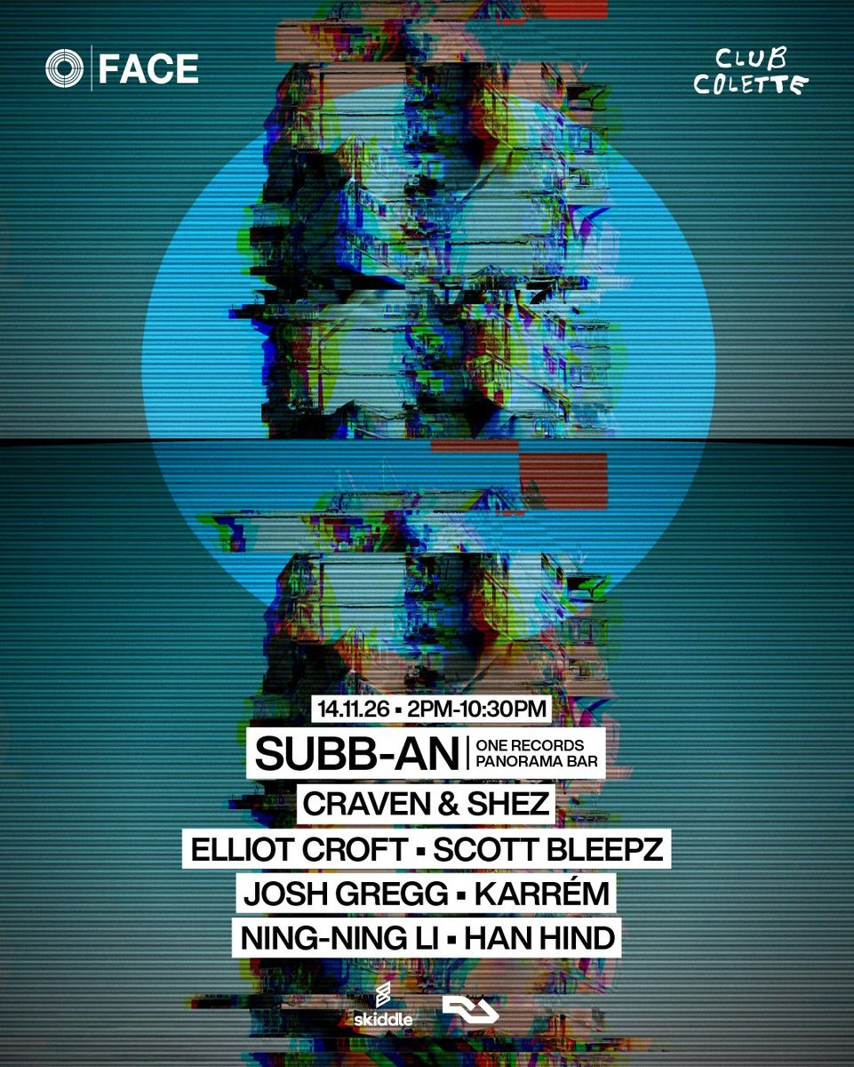 Affiche officielle de FACE Daytime Rave (Club Colette, Birmingham, Royaume-Uni, 14 novembre 2026)