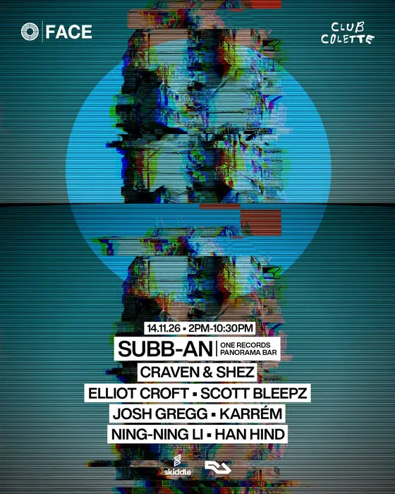 Affiche officielle de FACE Daytime Rave (Club Colette, Birmingham, Royaume-Uni, 14 novembre 2026)