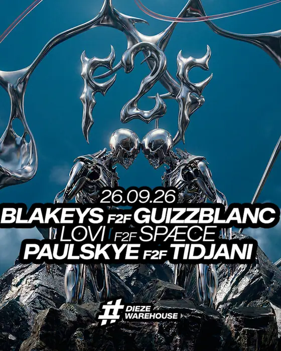Affiche officielle de Face2face : Blakeys, Guizzblanc, And More... (DIEZE WAREHOUSE, Montpellier, France, 26 septembre 2026)