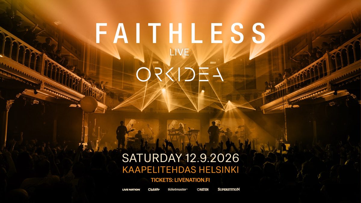 Affiche officielle de Faithless (Merikaapelihalli, Helsinki, Finlande, 12 septembre 2026)