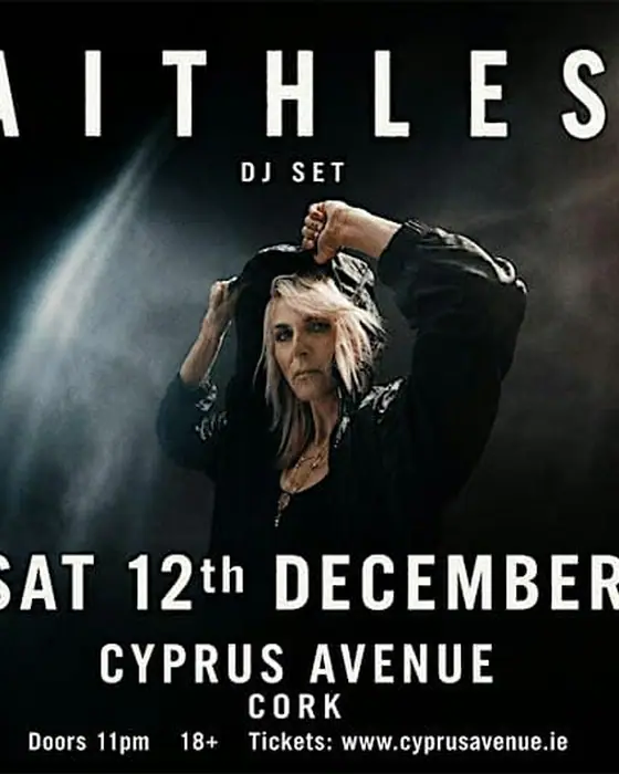 Affiche officielle de Faithless DJ Set au Cyprus Avenue (Cyprus Avenue, Cork, Irlande, 12 décembre 2026)