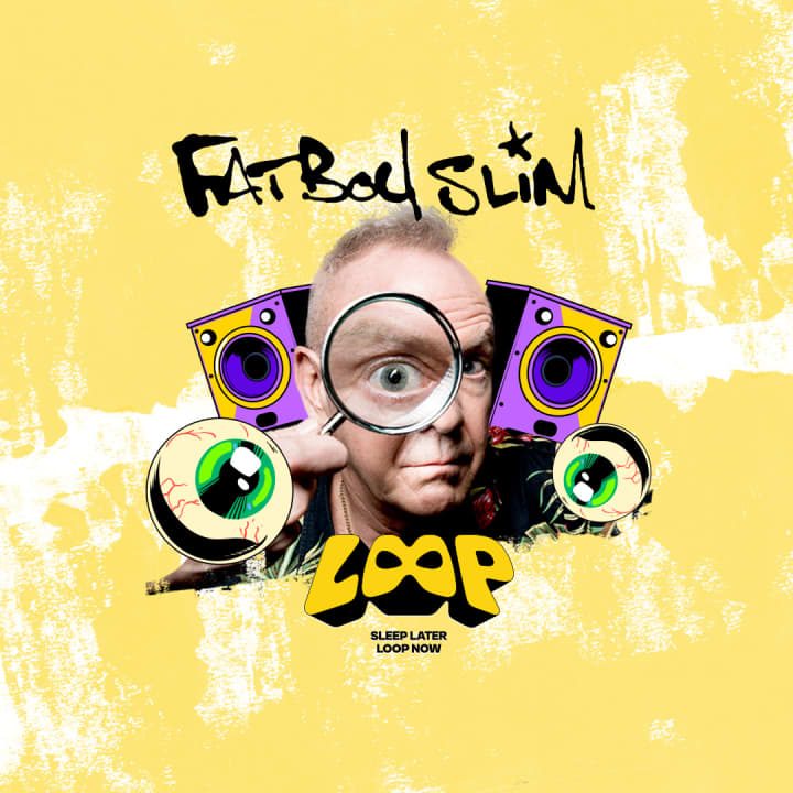 Official poster for Fatboy Slim en LOOP (Fabrik, Humanes de Madrid, Spain, 10 October 2026)