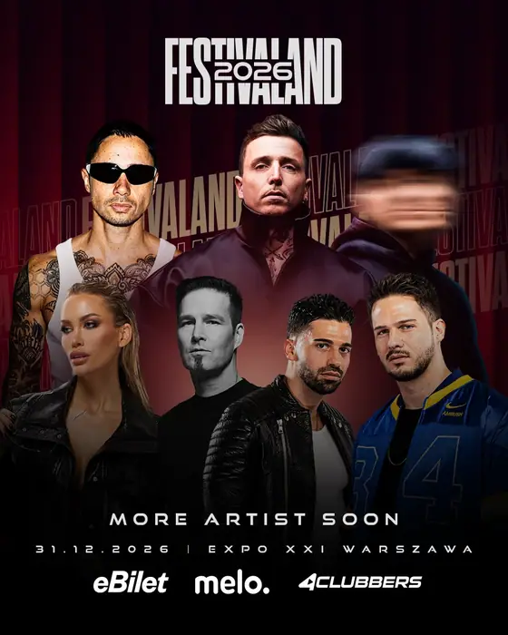 Affiche officielle de Festivaland (EXPO XXI, Warsaw, Pologne, 31 décembre 2026)