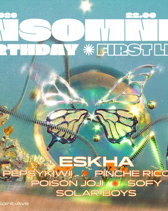 Affiche officielle de First Light - Insomnia Birthday : Eskha & More (L'Echonova, Saint-Avé, France, 14 novembre 2026)