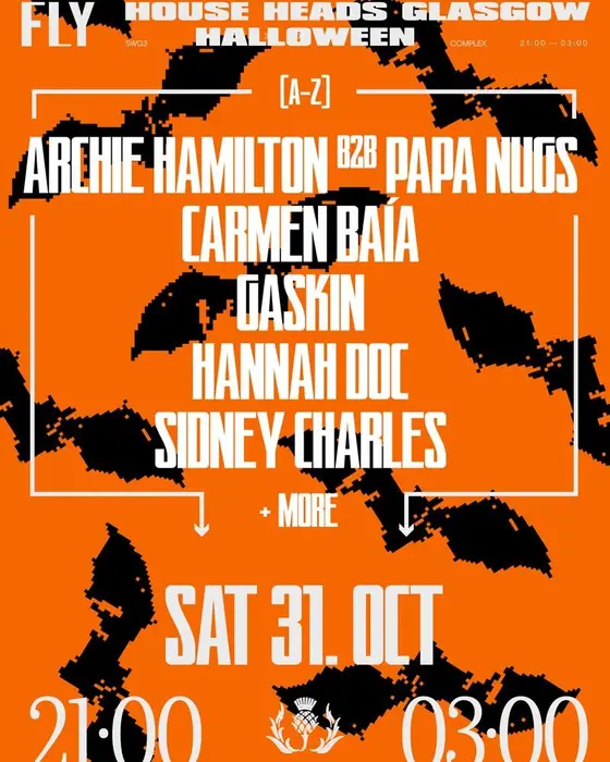 Affiche officielle de FLY | House Heads Halloween | Glasgow (SWG3, Glasgow, Royaume-Uni, 31 octobre 2026)
