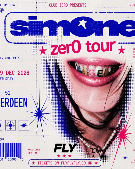 Affiche officielle de FLY // sim0ne - Aberdeen (Unit 51, Aberdeen, Royaume-Uni, 19 décembre 2026)
