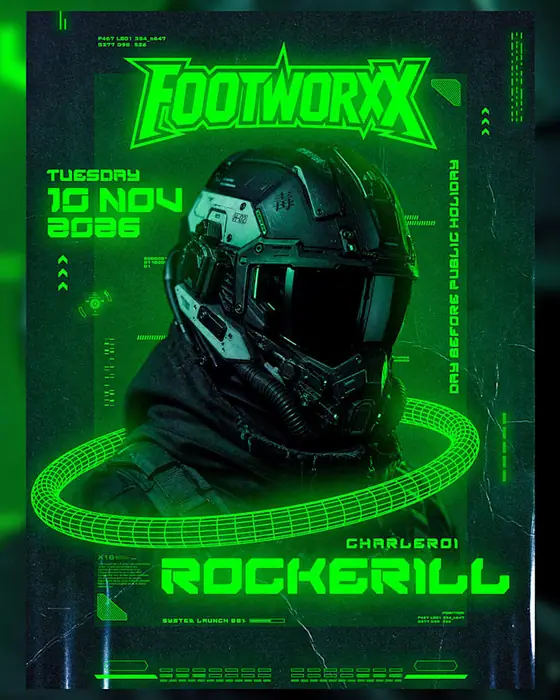 Affiche officielle de Footworxx (Rockerill, Charleroi, Belgique, 10 novembre 2026)