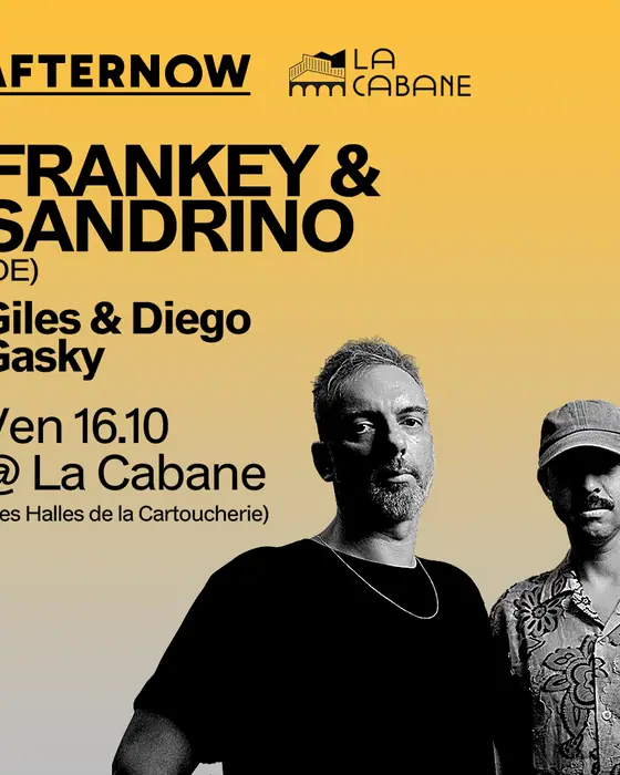 Affiche officielle de Frankey & Sandrino à La Cabane (La Cabane - Les Halles de la Cartoucherie, Toulouse, France, 16 octobre 2026)