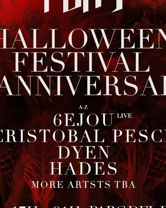 Affiche officielle de Fury Anniversary x Halloween (Parc del Fòrum, Barcelona, Espagne, 30 octobre 2026)