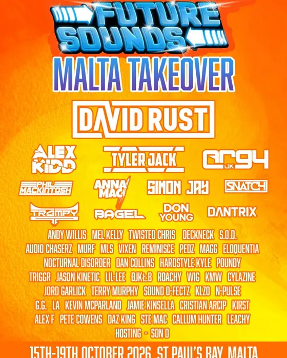 Affiche officielle de Future Sounds Malta Takeover (Velvet Club Malta, St Paul's Bay, Malte, 15 octobre 2026)