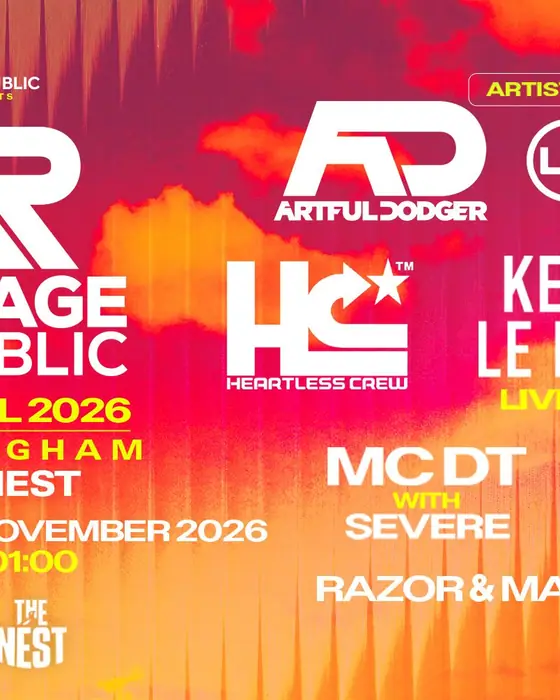 Affiche officielle de Garage Republic Festival (Ultra Warehouse, Derby, Royaume-Uni, 21 novembre 2026)