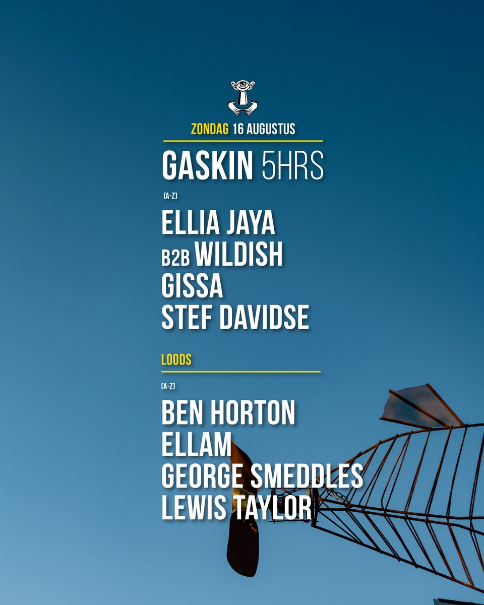 Affiche officielle de Gaskin 5HRS à Thuishaven (Thuishaven, Amsterdam, Pays-Bas, 16 août 2026)