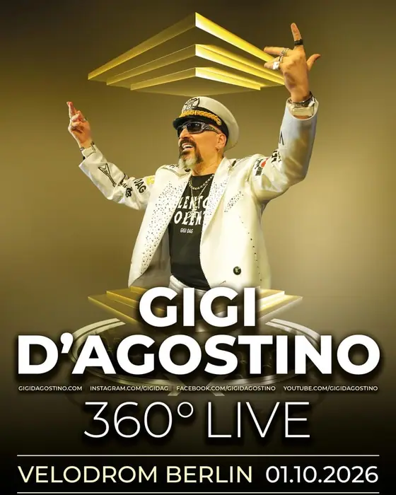 Official poster for Gigi D'Agostino 360 Grad Live a Berlin (Velodrom, Berlin, Germany, 1 October 2026)