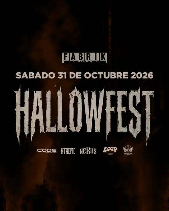 Affiche officielle de Hallowfest en Fabrik (Fabrik, Humanes de Madrid, Espagne, 31 octobre 2026)