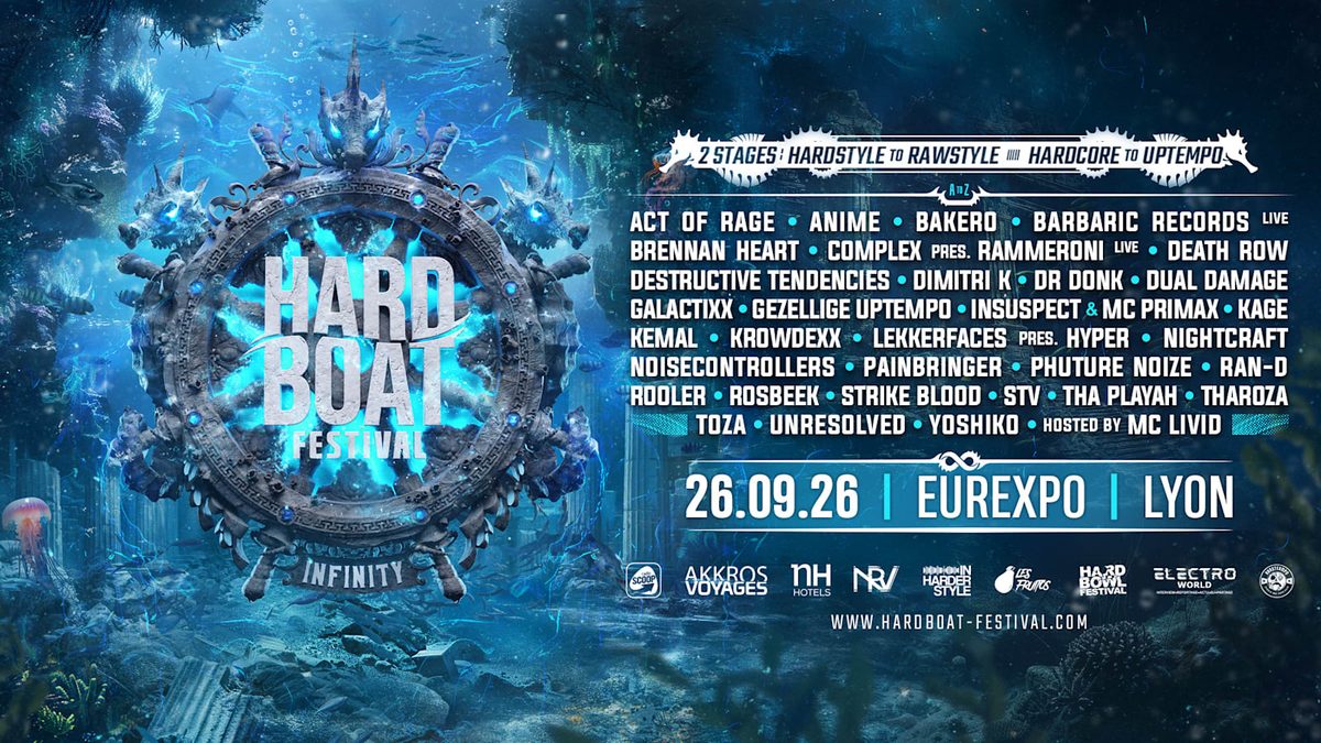 Official poster for Hard Boat Festival / Infinity (Eurexpo Lyon, Chassieu, France, 26 September 2026)