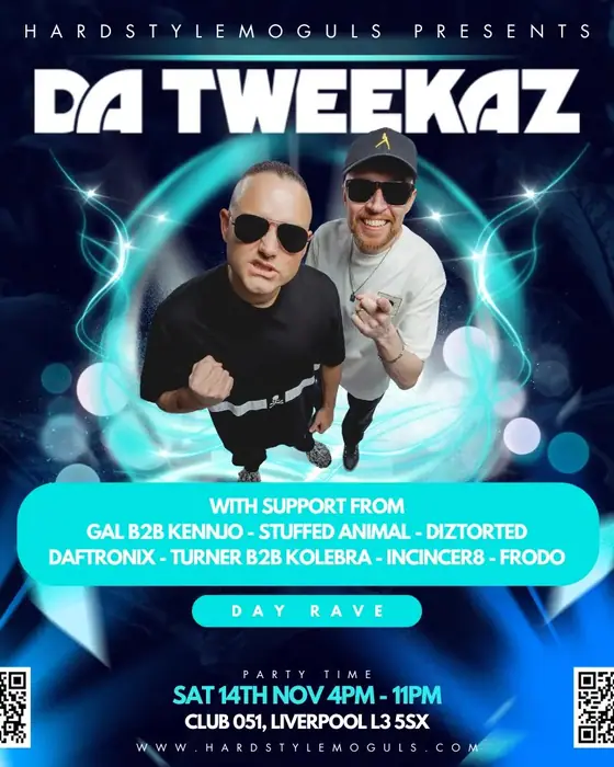 Affiche officielle de HardstyleMoguls Presents: Da Tweekaz (Club 051, Liverpool, Royaume-Uni, 14 novembre 2026)