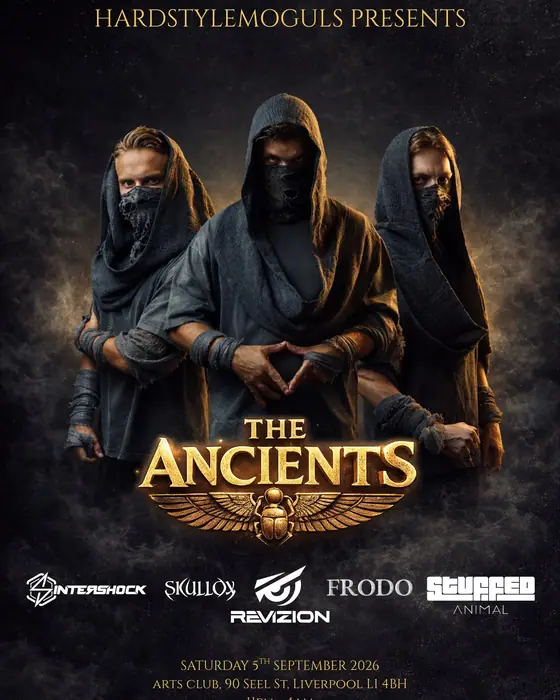 Official poster for HardstyleMoguls Presents: The Ancients (Arts Club, Liverpool, UK, 5 September 2026)