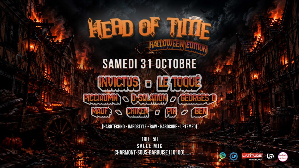 Affiche officielle de Headoftime Halloween Edition 🎃 (MJC Charmont s/Barbuise, Charmont-sous-Barbuise, France, 31 octobre 2026)