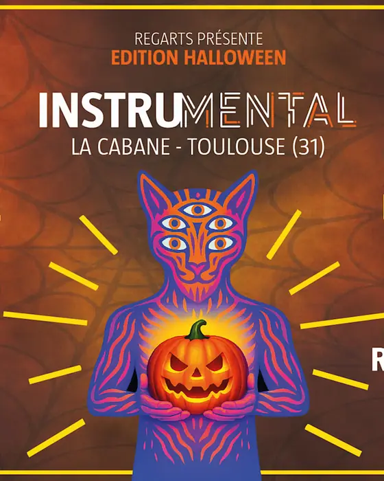 Affiche officielle de Hilight Tribe Instrumental Halloween (La Cabane - Les Halles de la Cartoucherie, Toulouse, France, 31 octobre 2026)
