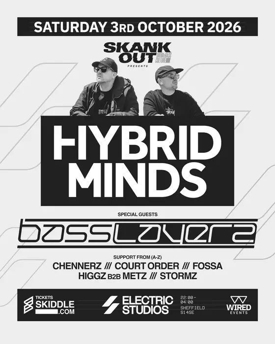 Affiche officielle de Hybrid Minds, Basslayerz & more! (Electric Studios, Sheffield, Royaume-Uni, 3 octobre 2026)