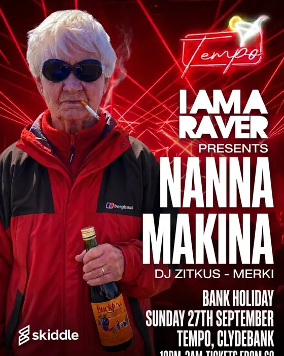 Affiche officielle de I Am A Raver presents Nanna Makina (Tempo Clydebank, Glasgow, Royaume-Uni, 27 septembre 2026)