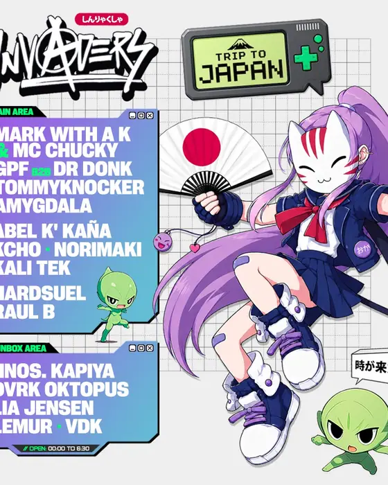 Affiche officielle de INVADERS · Trip to Japan (Spook Club, Valencia, Espagne, 28 novembre 2026)