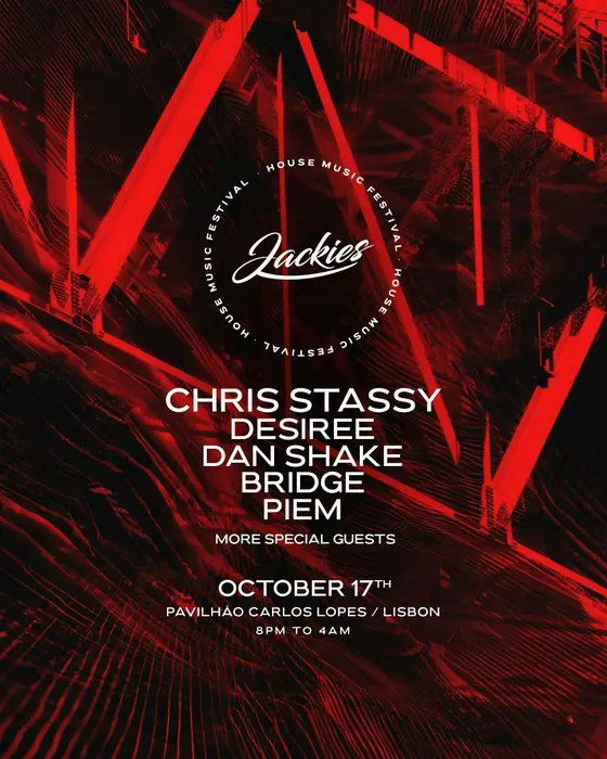 Affiche officielle de Jackies House Music Festival Lisboa (Pavilhão Carlos Lopes, Lisbon, Portugal, 17 octobre 2026)