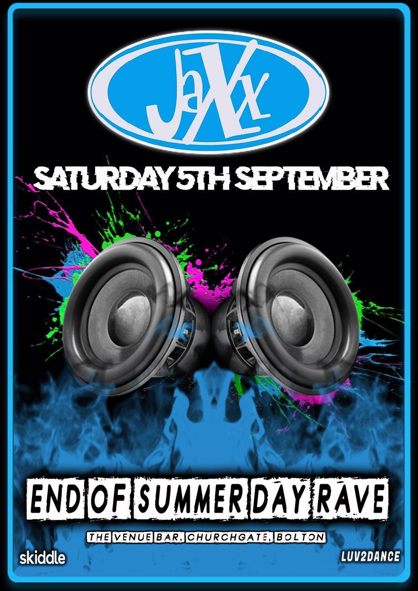 Official poster for Jaxx - Daytime Rave (The Venue, Bolton, UK, 5 September 2026)