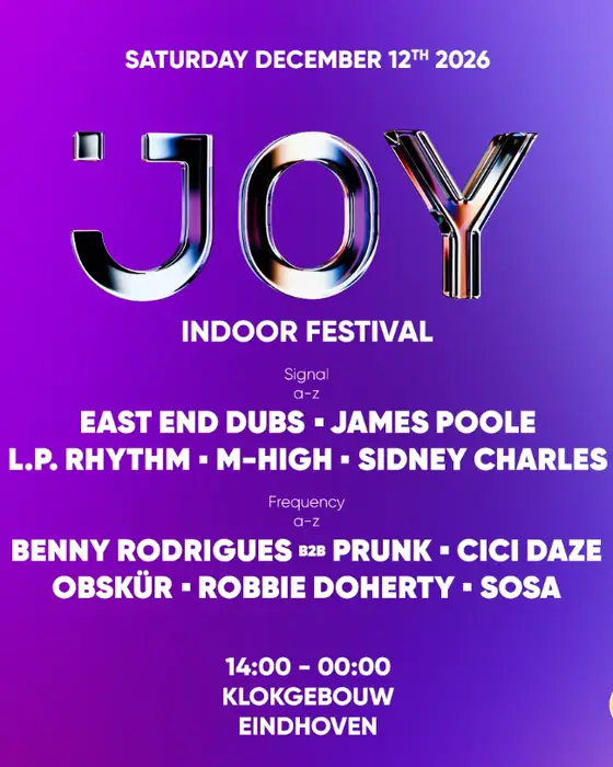 Photo de JOY Indoor Festival (Klokgebouw, Strijp-S, Eindhoven, Pays-Bas, 12 décembre 2026)