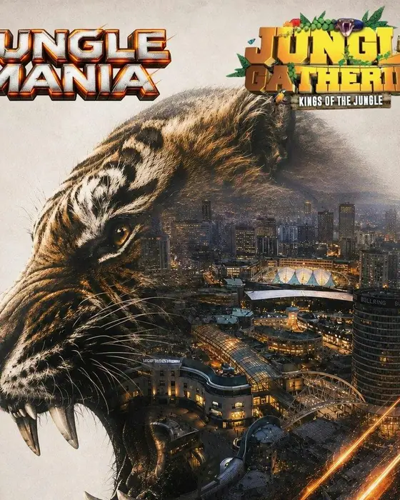 Official poster for Jungle Gathering x Jungle Mania: Kings of the Jungle NYE (The Tunnel Club Birmingham, Birmingham, UK, 31 December 2026)