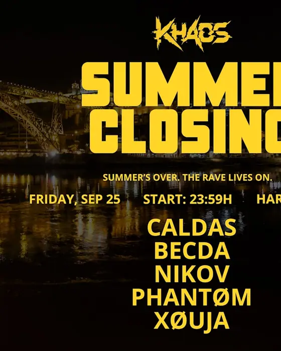 Affiche officielle de Khaos - Summer Closing (Hard Club, Porto, Portugal, 25 septembre 2026)