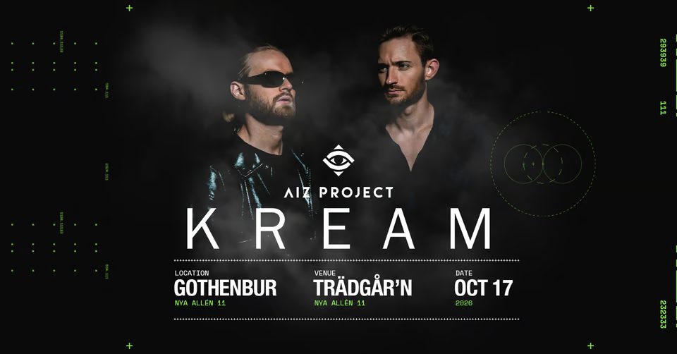Affiche officielle de KREAM at Trädgår'n (Trädgår'n, Gothenburg, Suède, 17 octobre 2026)