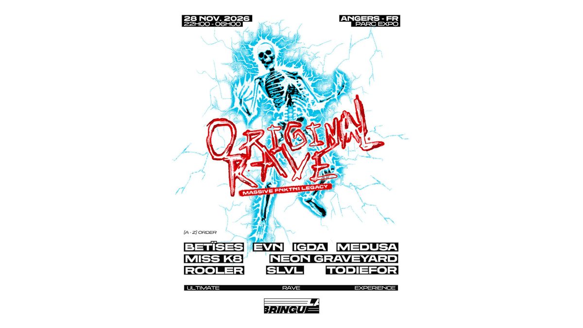 Affiche officielle de La Bringue : Miss K8, Rooler, Todiefor, Slvl & More (Parc des expositions - Destination Angers, Verrières-en-Anjou, France, 28 novembre 2026)