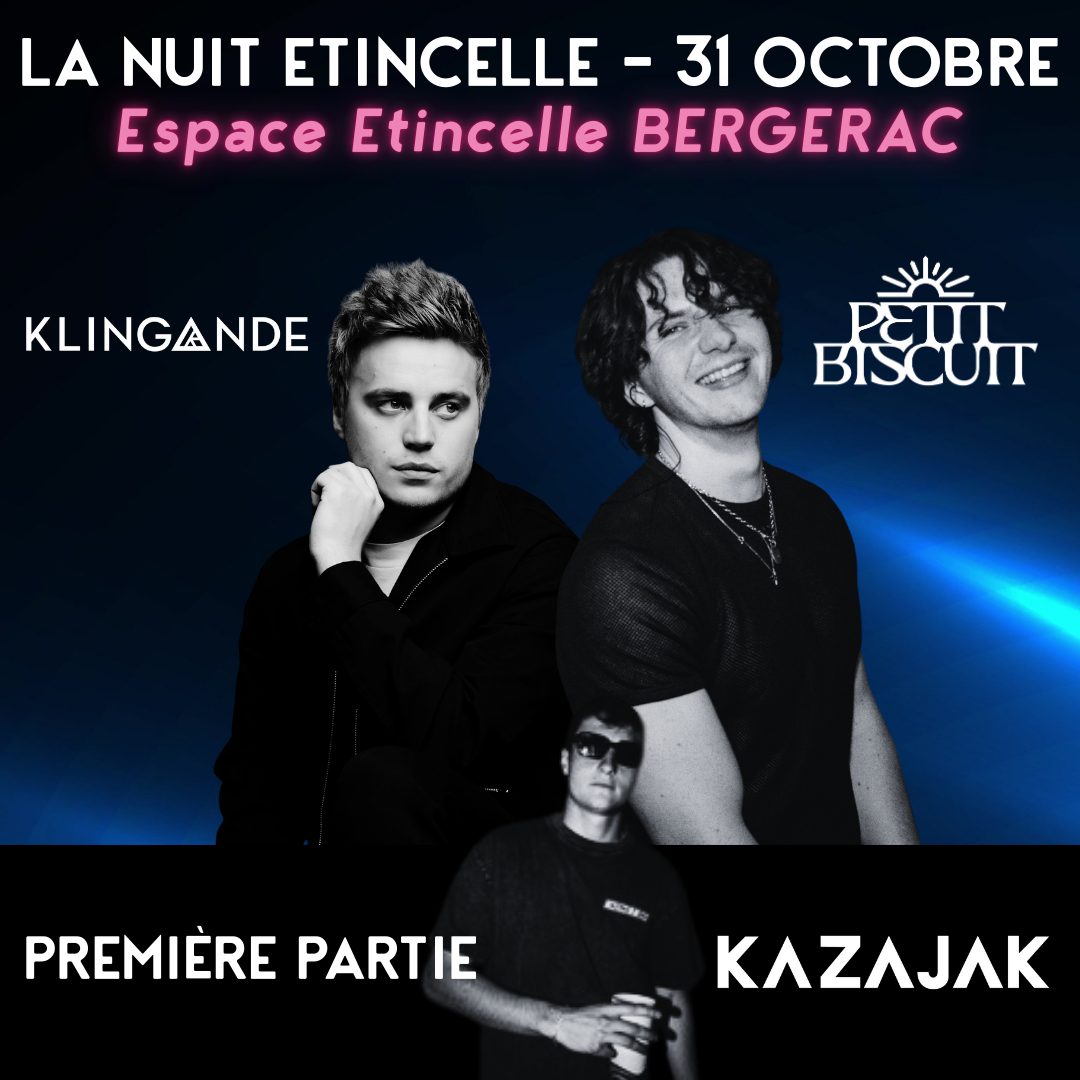 Affiche officielle de La Nuit Étincelle (Espace Étincelle, Bergerac, France, 31 octobre 2026)