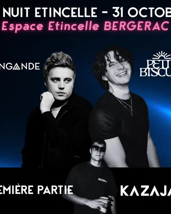 Affiche officielle de La Nuit Étincelle (Espace Étincelle, Bergerac, France, 31 octobre 2026)