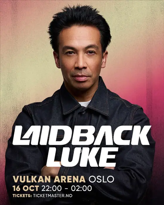 Affiche officielle de Laidback Luke (Vulkan Arena, Oslo, Norvège, 16 octobre 2026)