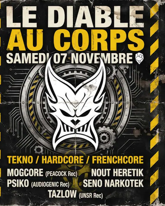 Affiche officielle de Le Diable au Corps au Spot Club (Le Spot Club, Rouen, France, 7 novembre 2026)