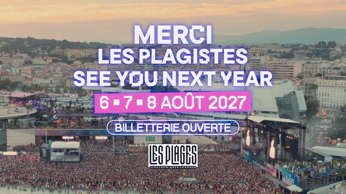 Affiche officielle de Les Plages Électroniques (Plage du Palais des Festivals, Cannes, France, 6 août 2027)