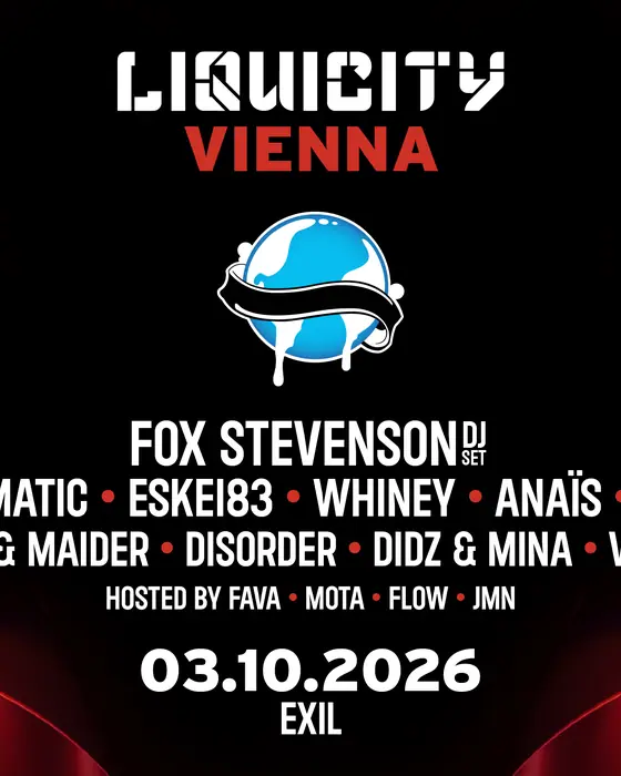 Affiche officielle de Liquicity Vienna (Exil Club, Vösendorf, Autriche, 3 octobre 2026)