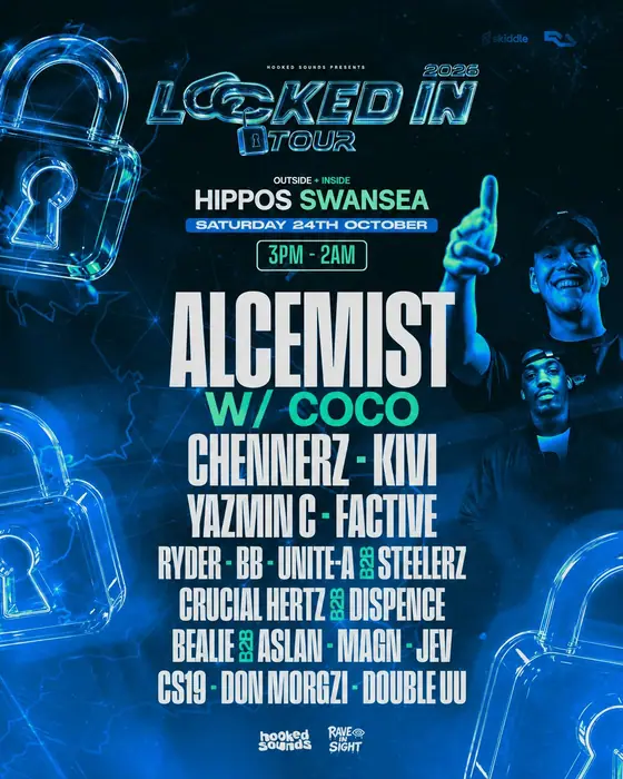 Affiche officielle de Locked In Tour: ALCEMIST, COCO + MORE (UNIFI SOUNDSYSTEM)(DNB) (Hippos, Swansea, Royaume-Uni, 24 octobre 2026)