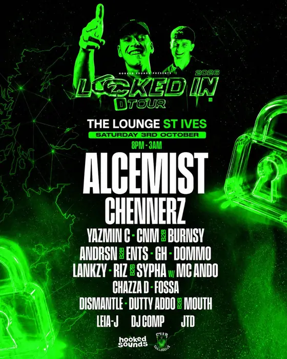 Affiche officielle de Locked In Tour w/ Alcemist, Chennerz + More (DNB) (The Lounge St Ives, Peterborough, Royaume-Uni, 3 octobre 2026)