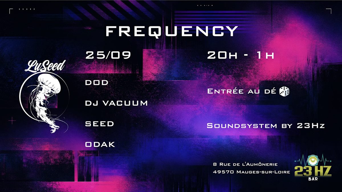 Affiche officielle de Luseed Frequency (23 HZ BAR, Mauges-sur-Loire, France, 25 septembre 2026)