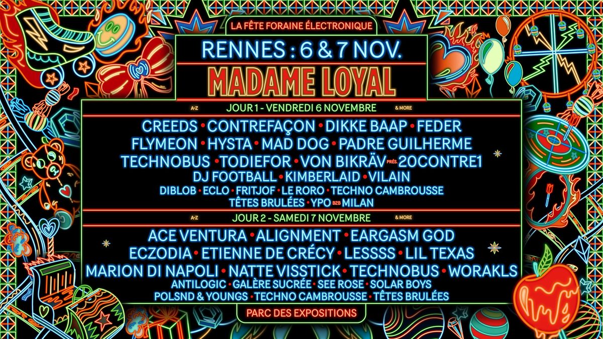 Affiche officielle de Madame Loyal Rennes (Parc des Expositions de Rennes, Bruz, France, 6 novembre 2026)