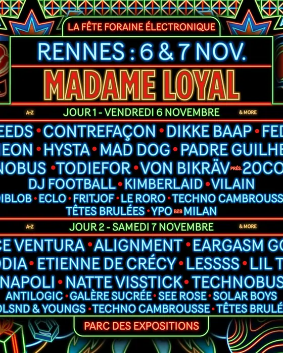 Affiche officielle de Madame Loyal Rennes (Parc des Expositions de Rennes, Bruz, France, 6 novembre 2026)