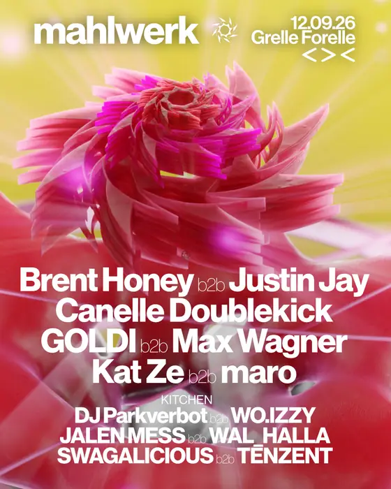 Affiche officielle de Mahlwerk w/ Justin Jay (Grelle Forelle, Vienna, Autriche, 12 septembre 2026)